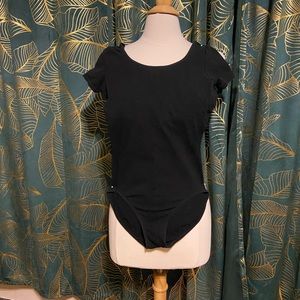 Scoop neck, black, Capezio leotard